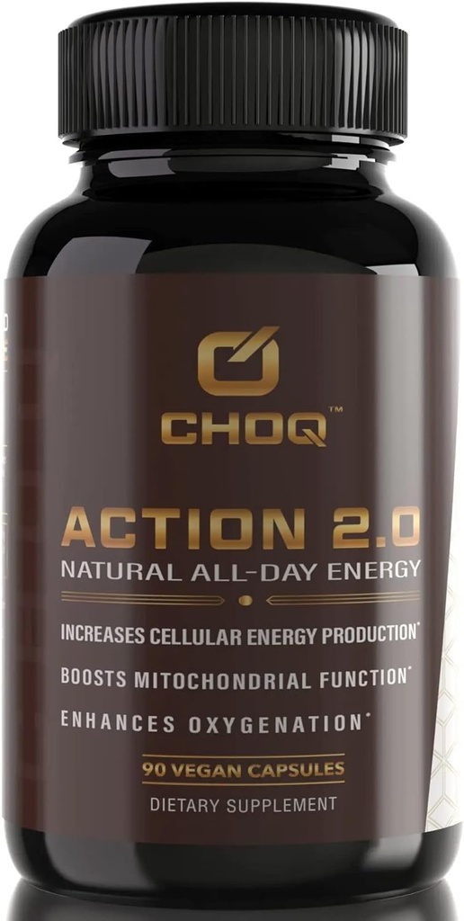 CHOQ Action 2.0 能源与流通支持 - Rhodiola Rosea, Beetroot & B12 补编 - 男女硝酸氧化物促进器 - 焦点与回收 - 90 Capsules