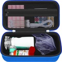 HESTECH 硬旅行 携带 Asthma Inhaler 用于Inhaler Spacer, Mask, Inhaler Holder Asthma Bag 与 Mesh Pocket 用于盐溶和其他基本材料,蓝色(仅案例)