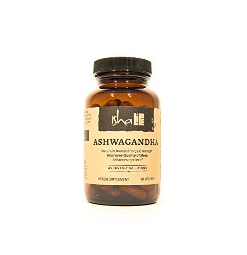 ISHA Ashwagandha 补充剂 - 天然草药补充剂,500 mg ea(90 Veg caps)