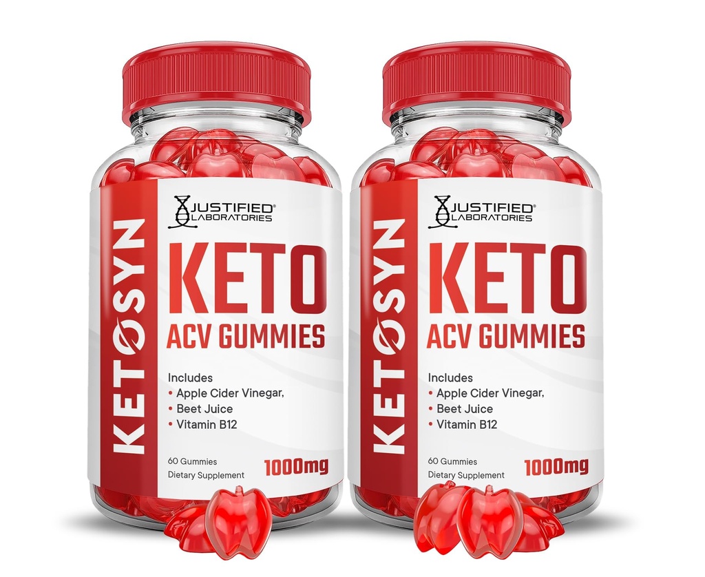 (2 Pack) Ketosyn Keto ACV Gummys 高级公式 1000MG Ketosyn Keto Gummys 苹果苹果苹果苹果醋 配有石榴甜菜汁粉 B12 Vegan Non GMO 120 Gummys 配制.