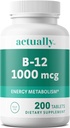 实际上维生素B12 1000mcg 平板电脑200cmt 成人能量代谢,200日供应,200计数