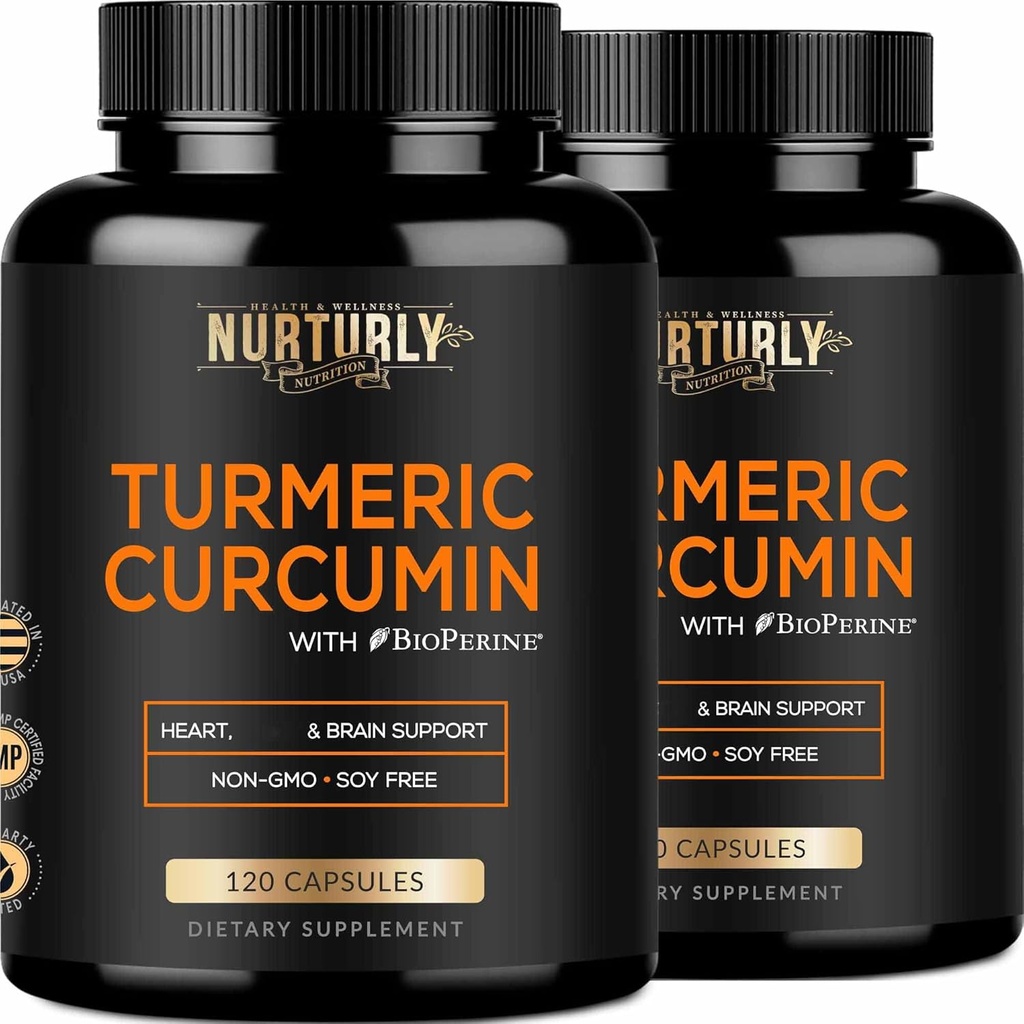 含有生物牡蛎黑辣椒和95%Curcuminoids的图尔克霉素-Hearth Health 1300mg的高吸附性图尔克霉素-非GMO,Gluten Free-240卡普尔