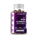 女性和男性维生素铁65毫克Gummys补充剂 - 60 Vegan Gummys - 含有维生素C的大口味铁Gummy维生素(1)
