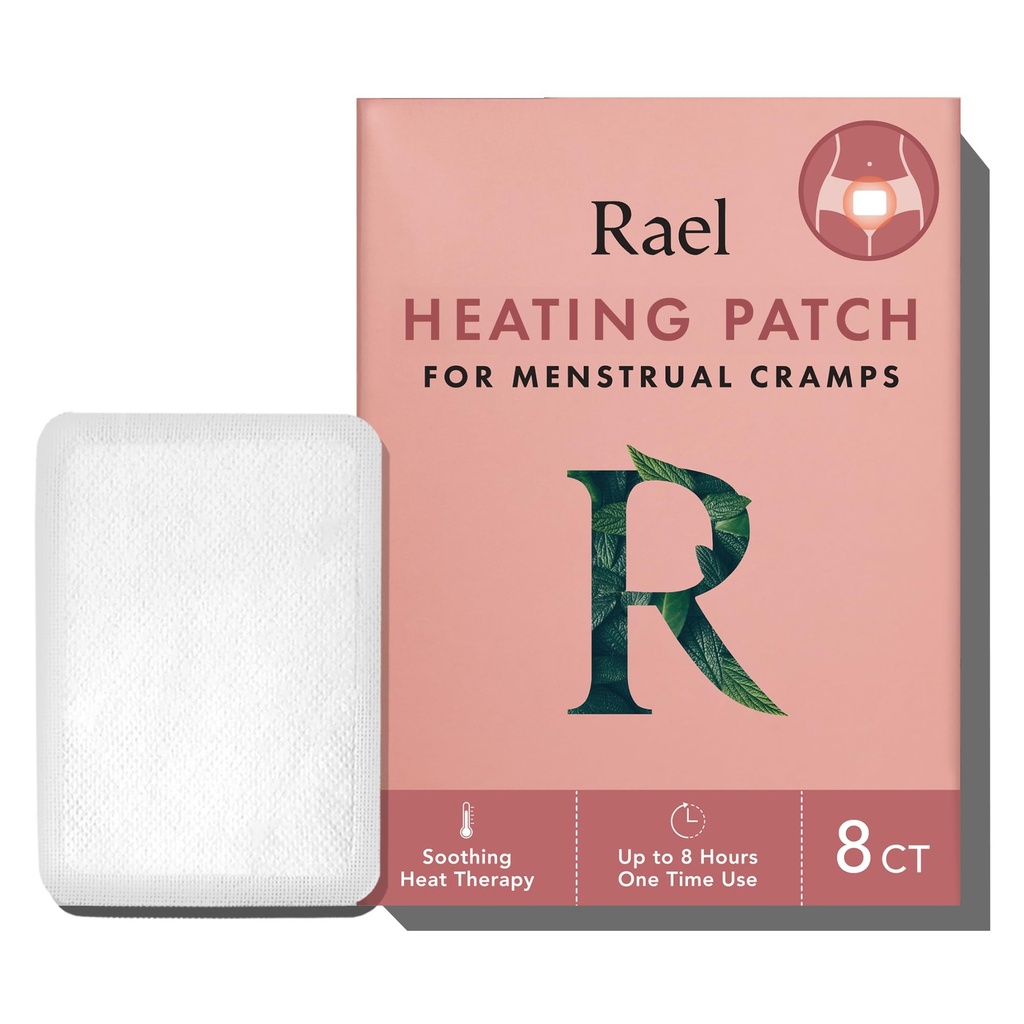 Rael Herbal 加热补丁, 间期 Cramps Relief, 热疗, 超薄设计, On The Go Special, for all Skin types (8个计数)