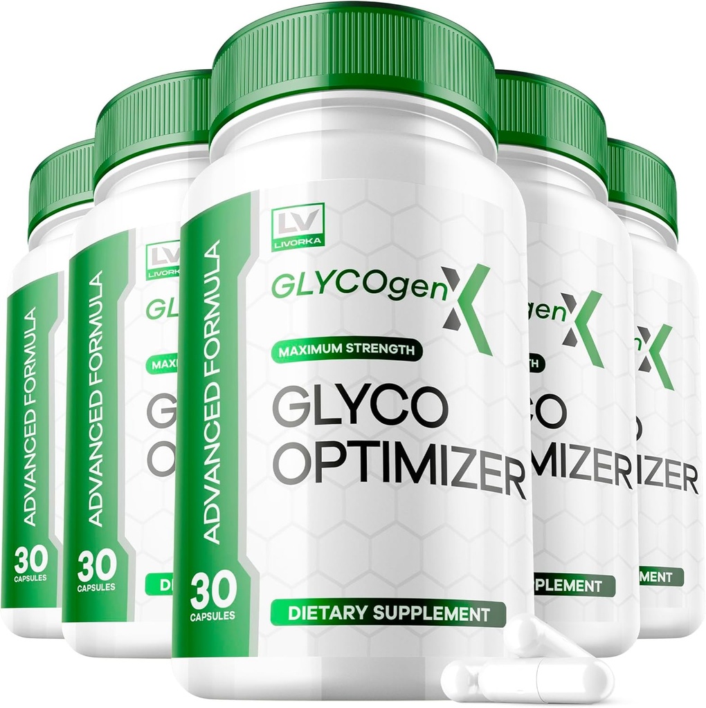 LIVORKA 5 Pack - Glycogen X Glyco Optimazer, Glyco X Optimizer Glycogen, Glycogen X, Glycogen支持, GlycogenX 支持, Glycogen X, Glycogen X Glyco Optimizer 600MG, 150 Capsules