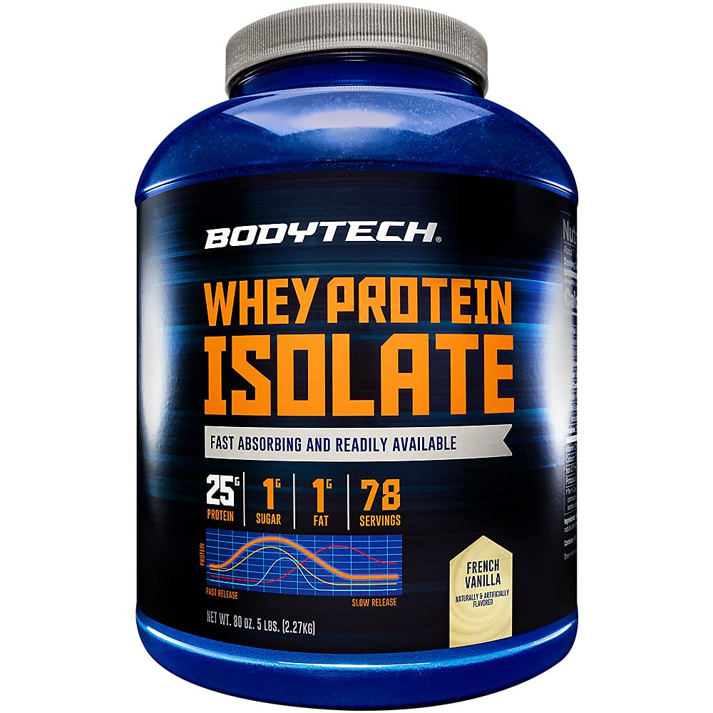 机构 Whey 蛋白质孤立粉 - 每服25克蛋白质 & BCAA's - 工作后肌肉建设和生长的理想,包含牛奶和大豆 - 香草(5英镑)