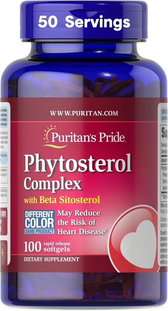 清教徒的荣耀 Premium Phytosterol Complex 1000mg 配以 Beta Sitosterol , 心脏健康和胆固醇降低营养补充, 100 快速释放软胶