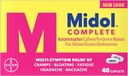Midol 完整的月经疼痛缓解卡片,用乙酰氨基苯治疗月经症状----40个计数(包3)