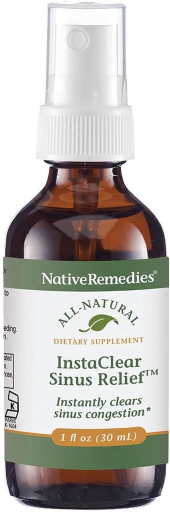 土著补救措施 InstaClear Sinus Relief -- -- 寒冷、过敏或Hay Fever期间清洁、健康的鼻涕虫的所有天然草药补充剂 -- -- 29毫升