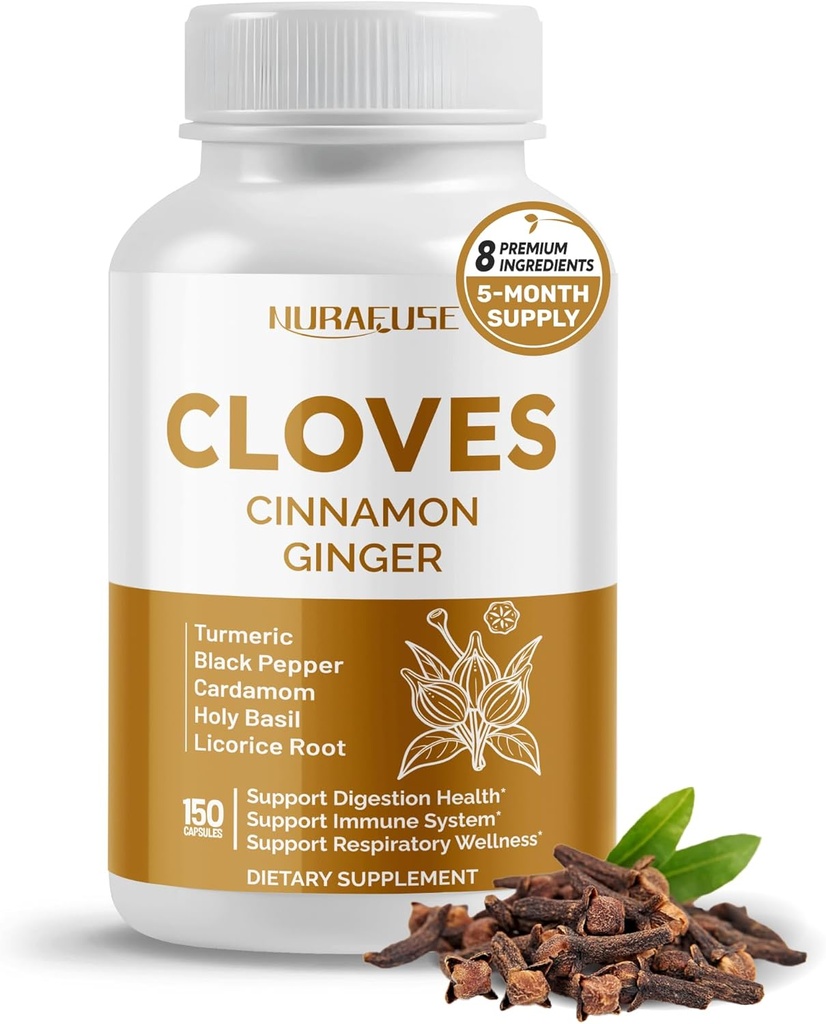 Cloves Cinnamon Ginger - 支持文摘健康,免疫系统,呼吸健康 - 在美国制造和试验