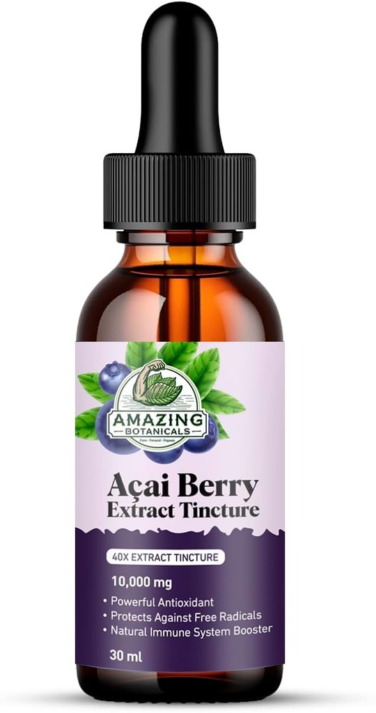 惊人的植物学 Acai Berry Tincture 10,000 mg - 1oz - Premium Antioxidant Supplements, Great Replace to Your Smoothies - 30ml (英语).