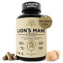 Lions Mane Supplements with Turkey Tail – Nootropic Brain Fog, Focus, Memory, Nerve 函数, & Immune 支持补编 – Non-GMO 1200 Mg Lions Mane 蘑菇 Supplement, 120 Caps.