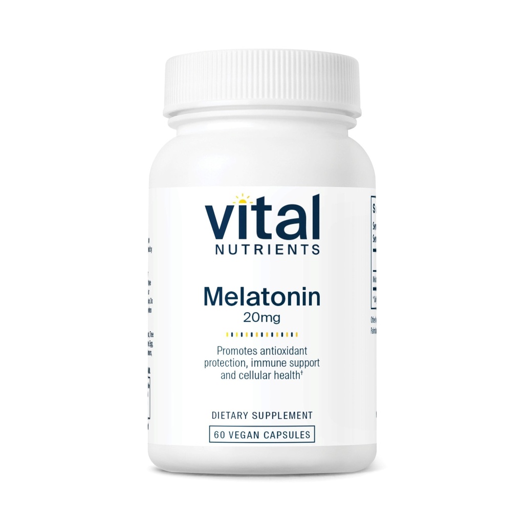 支持身体自然睡眠循环的维他命营养素 Melatonin 20mg | Vegan | Sleep  Supplement Sleep Suppless * | Gluten, 乳品, 豆类自由 | 60 Capsules