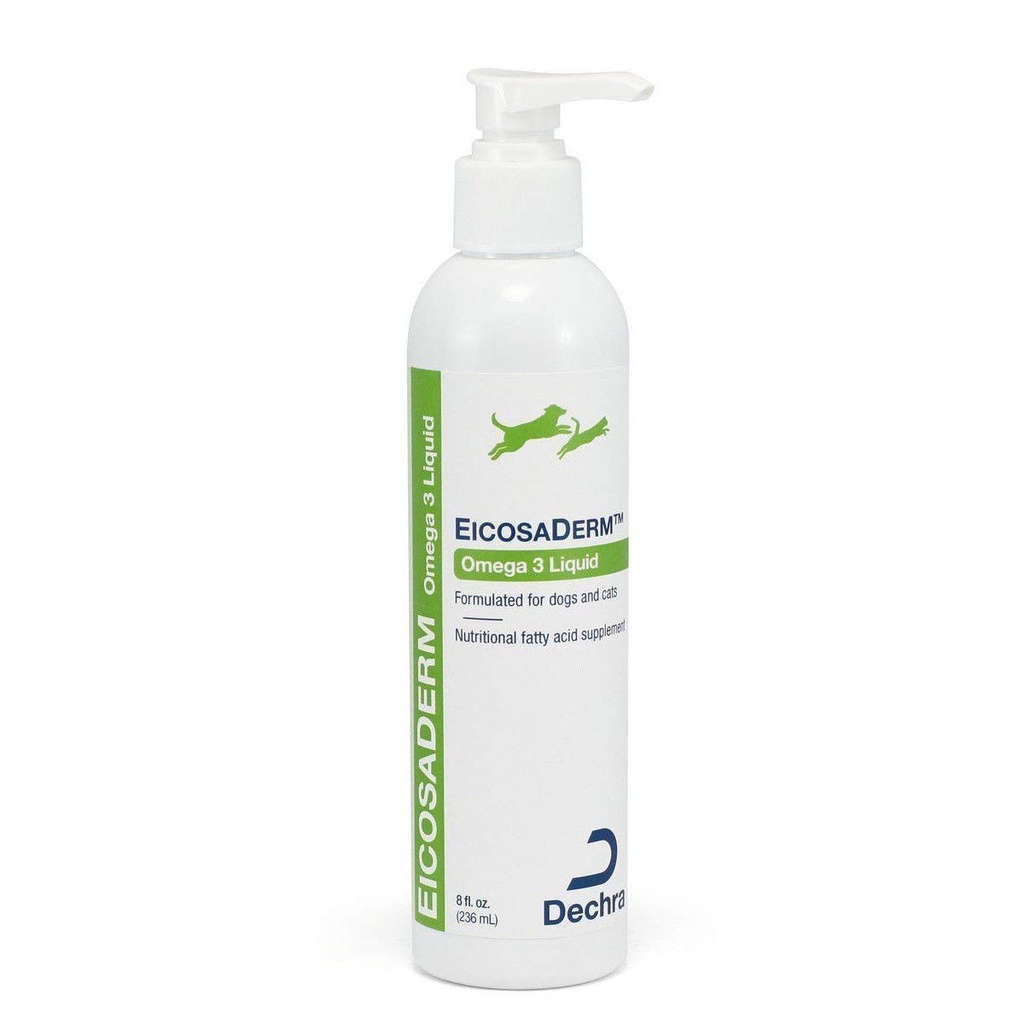 Dechra EicosaDerm Omega 3 狗和猫的液体——营养脂肪酸补充剂,8 Fl Oz(第1包)