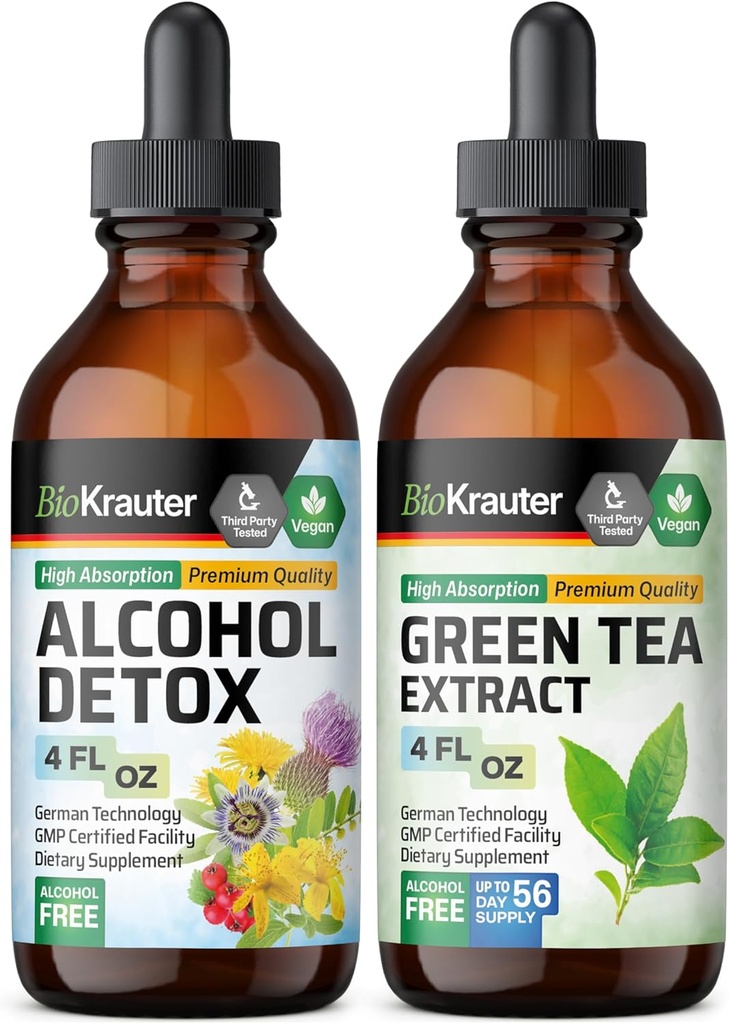 BIO KRAUTER 酒精解毒叮当4Fl. Oz. & 绿茶提取叮当4Fl. Oz.