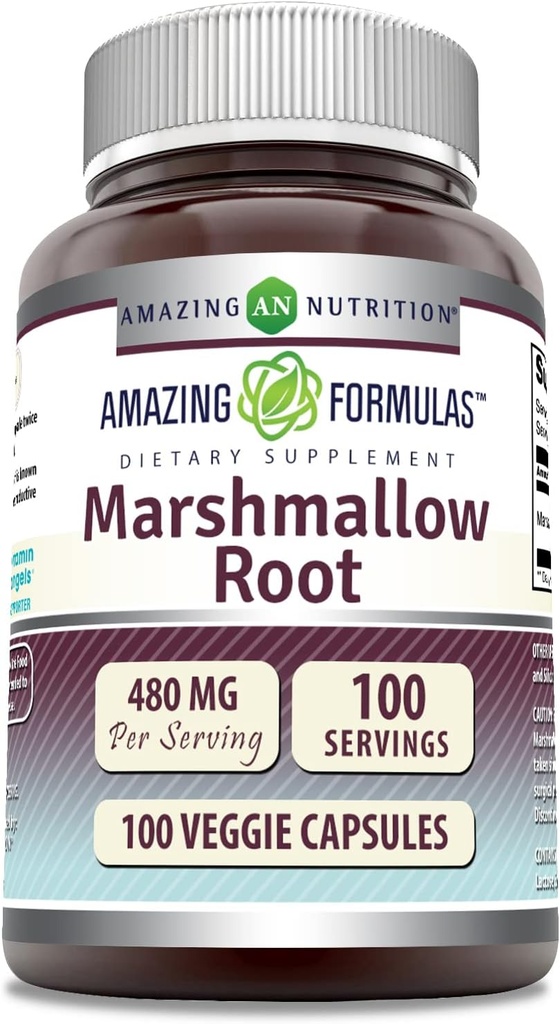 (原始内容存档于2018-03-21) (英语). Amazing Formures Marshmallow Root Supplements + 480 Mg Per Service + 100 Veggie Capsules → Non-GMO → Gluten Free → 美国制造.