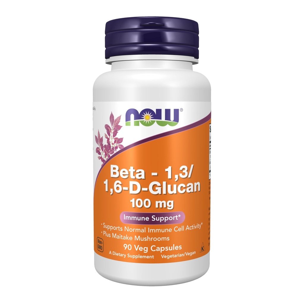 现在食品补充品,Beta 1,3/1,6-D-Glucan 100毫克,配有Maitake蘑菇,90Veg Capsules