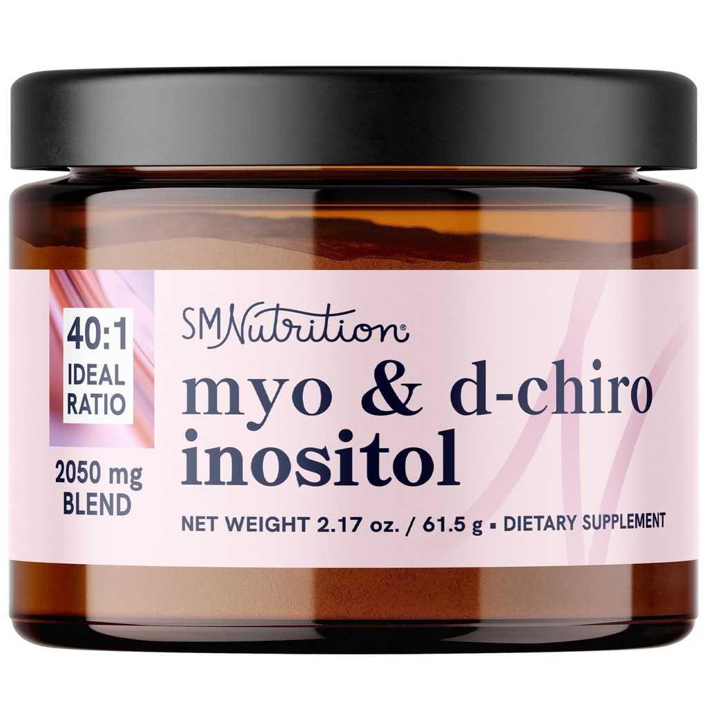 Myo-Inositol & D-Chiro Inositol 粉末 女性的荷尔蒙平衡 理想 40:1 比例 Myo 2000mg, Dhiro 50mg 规范月经周期,支持奥华健康 30人,2.17 oz.