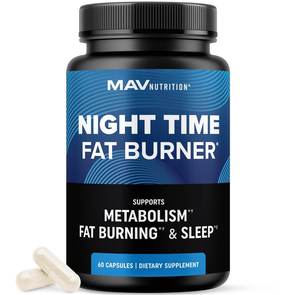 支持体重损失的夜间脂肪燃烧器和睡眠援助 QQ Appetite 抑制剂、碳阻塞剂、夜间代谢助推剂 胃脂肪燃烧器和夜晚 与Melatonin QQ Non-GMO, Vegan 60ct
