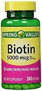 泉谷 - Biotin 5000 mcg, 240 软胶 由泉谷