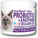 总文摘TM Feline Probiotics and Enzymes,全自然消化系统 猫的饮食补充公式(120种服务)