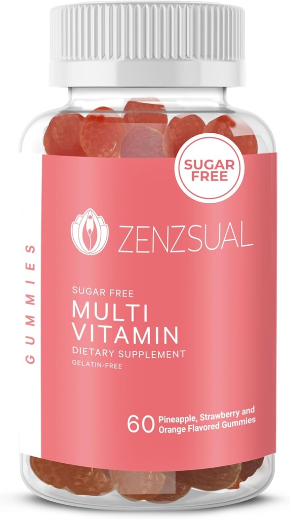 ZENZSUAL 多维特敏胶 — 配有维生素C,生物素,锌的成人膳食补充剂 — 口味,无糖,无胶,无胶无胶 – 为日常健康提供营养支持(60 Flavered Gummys)