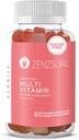 ZENZSUAL 多维特敏胶 — 配有维生素C,生物素,锌的成人膳食补充剂 — 口味,无糖,无胶,无胶无胶 – 为日常健康提供营养支持(60 Flavered Gummys)