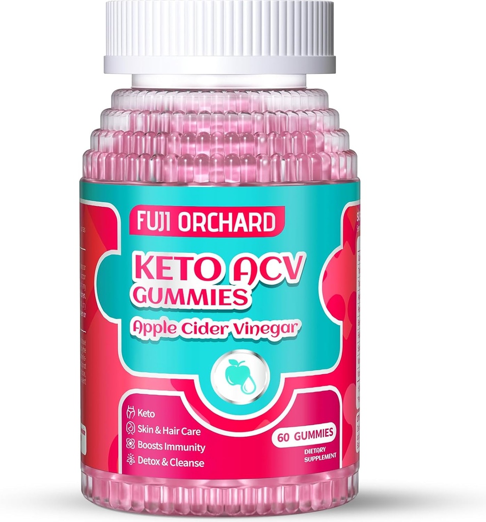 Keto ACV Gummys for Wight Loss - 美味的1500MG苹果苹果苹果苹果醋 配有母亲,Probiotics,维生素B6 & B12,Vegan & Non-GMO - 支持代谢和肥肉烧女人,60 Vegan