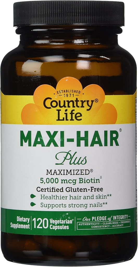 国家生活维生素 Maxi-Hair Plus Biottin, 120 VCAP