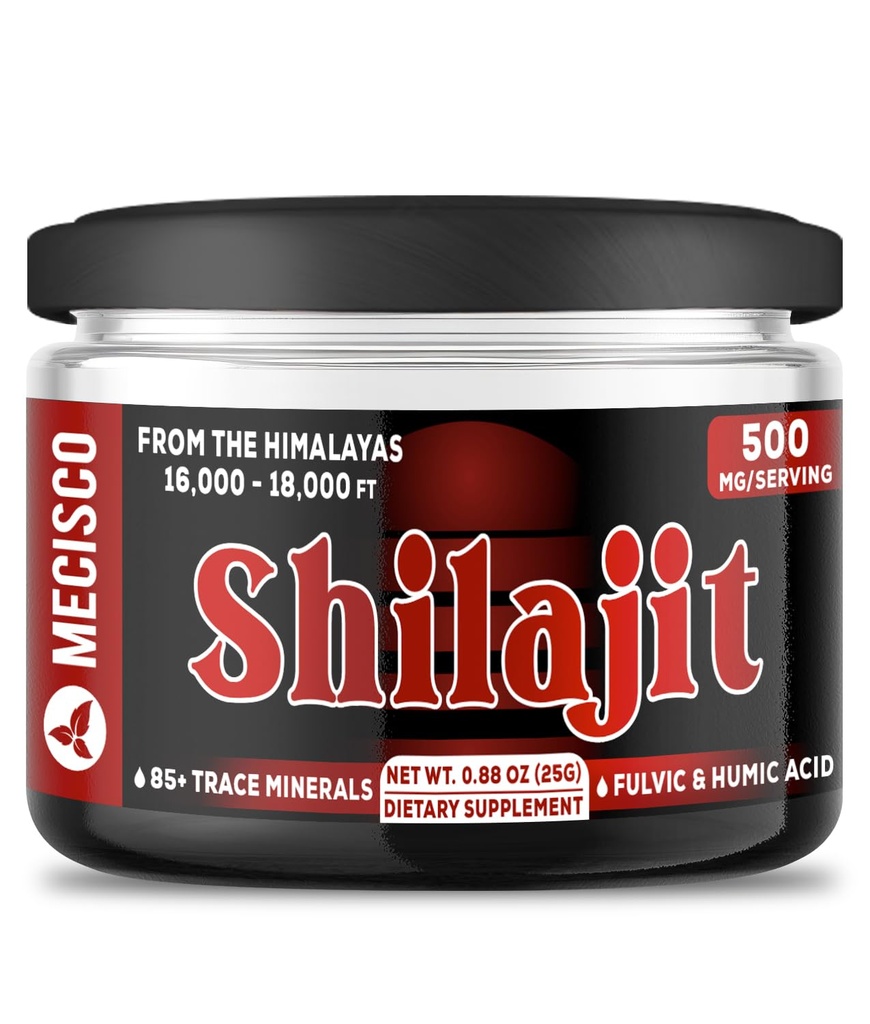 25g Shilajit纯喜马拉雅有机体 -- -- Shilajit Resin含有天然富尔维奇、胡米酸和85+痕量矿物 -- -- 支持能源生产、脑健康、免疫系统和体积平衡