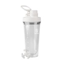 Takeya 蛋白质摇摆机 - BPA- Free Plastic Shaker 瓶装有 Leak-Proof Spout Lid - Gym & More-Dishwasher-Safe 重用摇摆机 - 24 oz, 云白