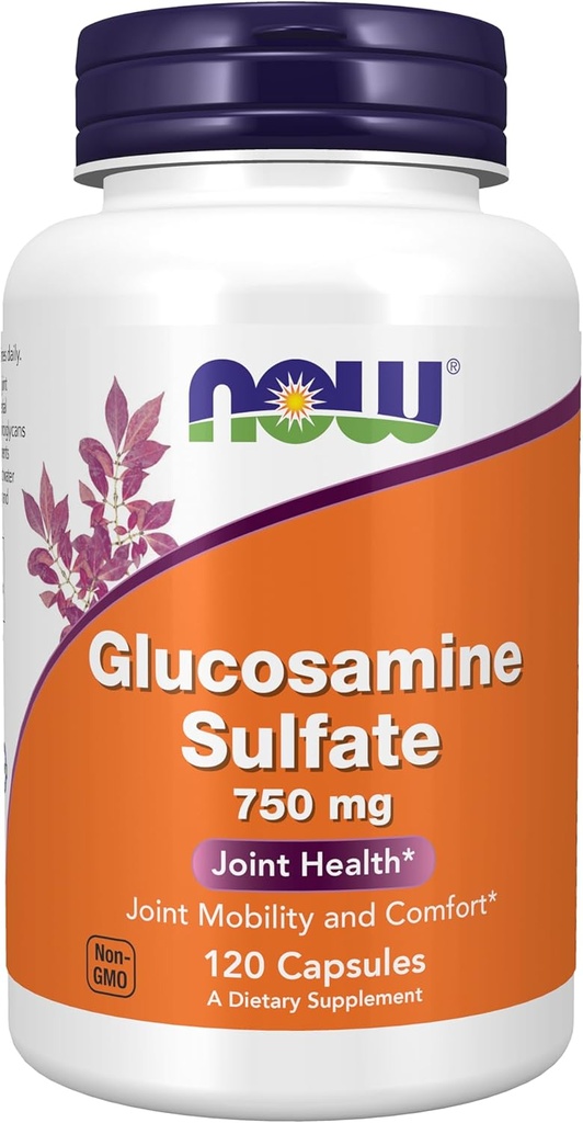 Now 食品补充剂,硫酸Glucosamine 750毫克,UL 饮食补充剂认证,120 Veg Capsules