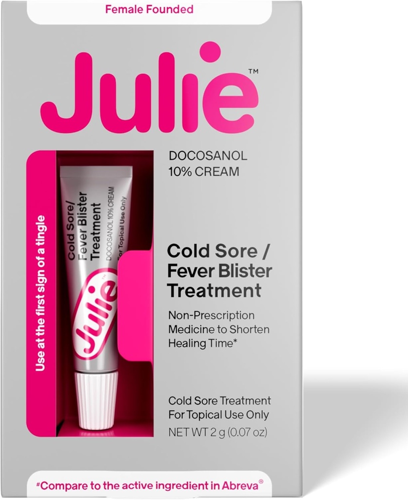 Julie Cold Sore treatments 10% Docosanol 抗病毒乳汁用于快速缓解发烧发烧的乳汁,