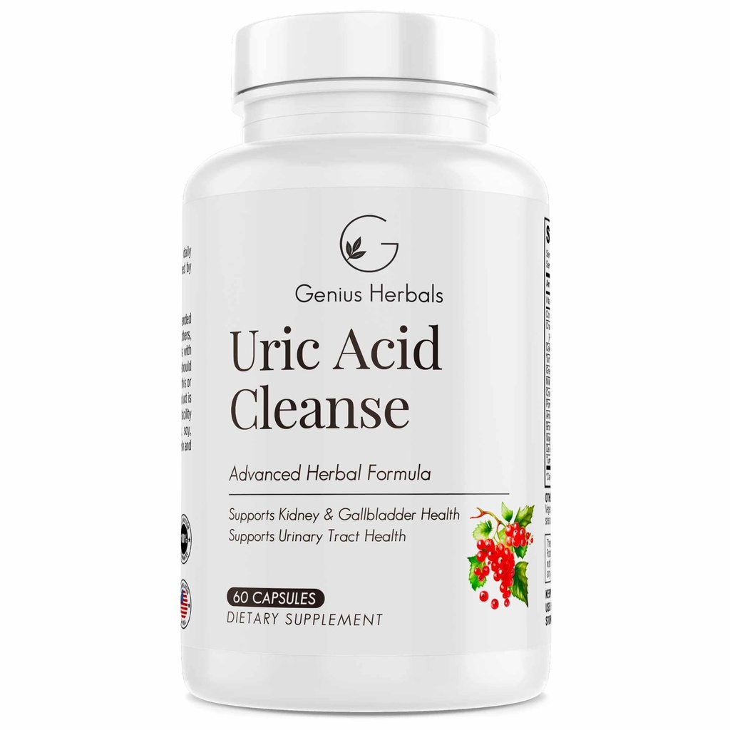 Uric Acid Cleanse – 支持肾脏,肝脏,Gallbladder & Urinary Tracts 健康,高级草药公式 - 60 Capsules