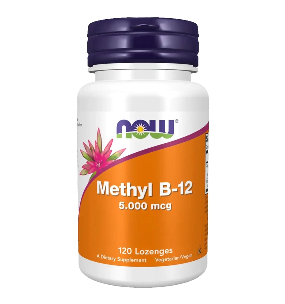 Nows Foods Methyl B12 - Methylcobalamin + Folic Acid - 5,000 MCG (120 Lozenges) (英语).