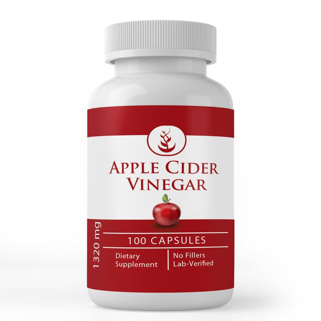 纯原始成份 Apple Cider Vinegar, (100 Capsules) Always Pure, no Additives or fillers, Lab 验证器