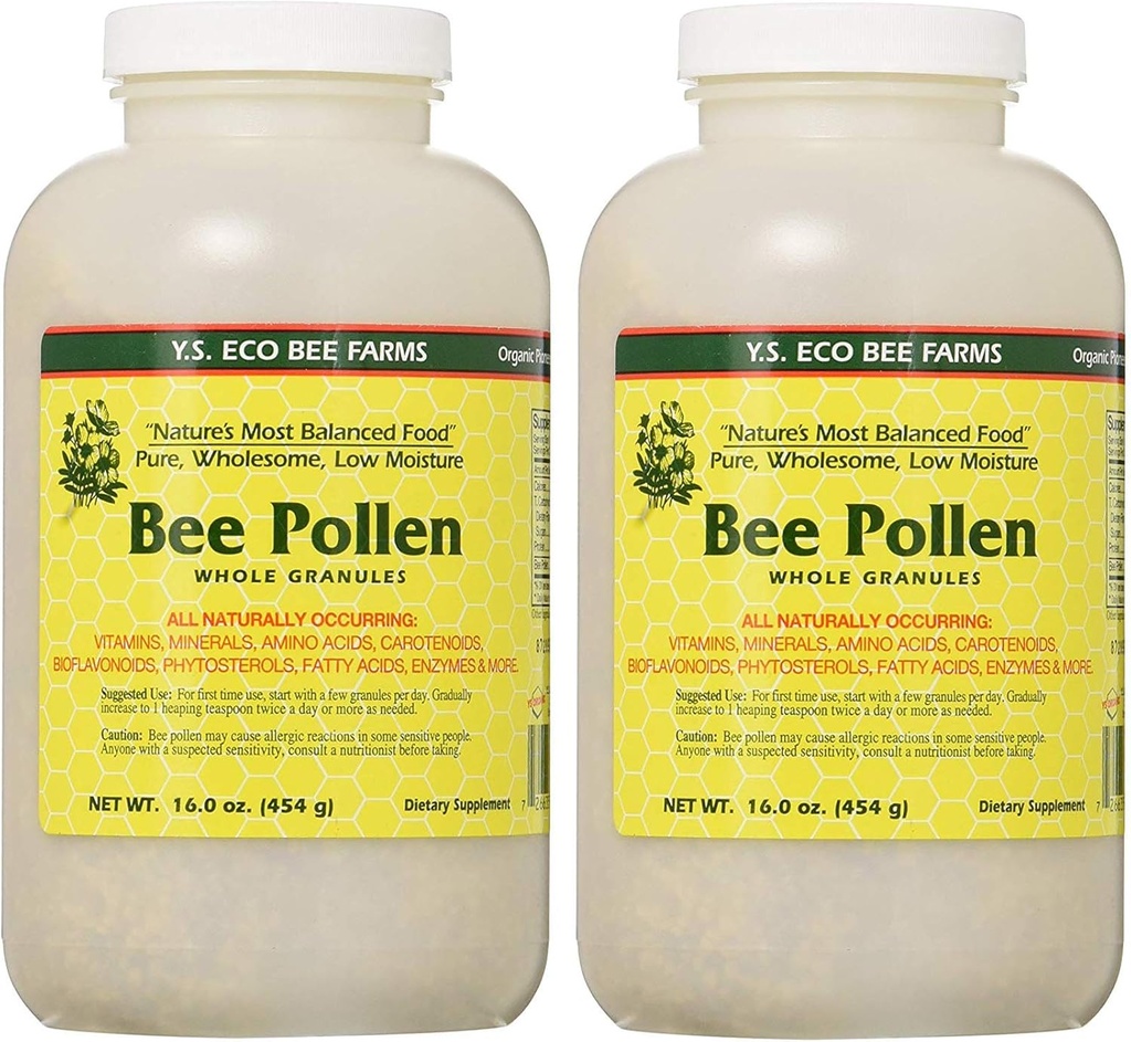 蜜蜂 Pollen - 低湿度整体 Granulars YS 生态蜜蜂农场 16 oz Granular(2 包)