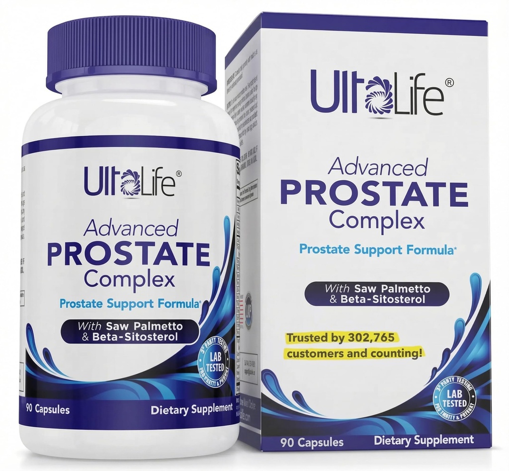 ULTALIFE 高级 Saw Palmetto Prostate 供男性使用 β Sitosterol 推进尿道舒适,睡眠质量和前列腺健康 90 Capsules