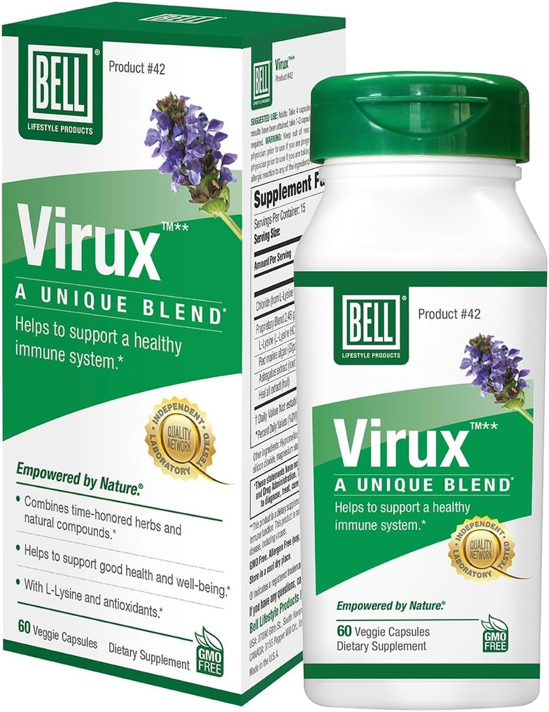 Bell ViruxTM L Lysine and Red Marine - Natural Herbal Blend,《促进免疫系统的独特补充》-Lysine 1000mg Capsules