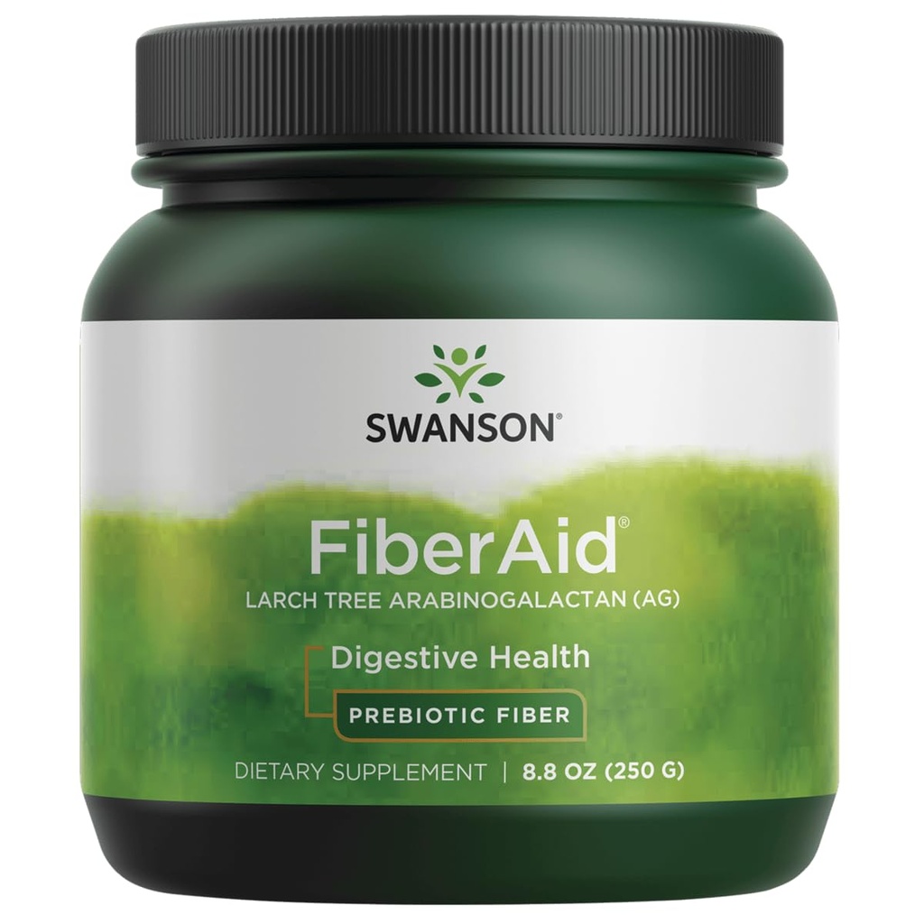Swanson FiberAid - Larch Tree Arabinogalactan (AG) Powder - Fiber Drink Mix Promoting Digestive Health and Supports Gastrointestinal Health - (8.8oz)