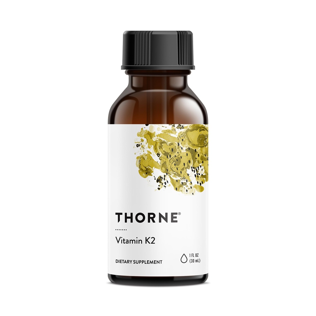 THORNE - 维生素K2 液体(每滴1毫克) - 重点维生素K2 心脏和骨骼支持补充剂* - 葡萄糖、奶油和无豆 - 1 Fl Oz