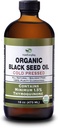 有机黑籽油 -- -- USDA认证的冷压玻璃瓶超过1.5%Thymoquinone 3X强度 土耳其黑Cumin Nigella Sativa非GMO 100%纯黑籽油(2X16瓶)