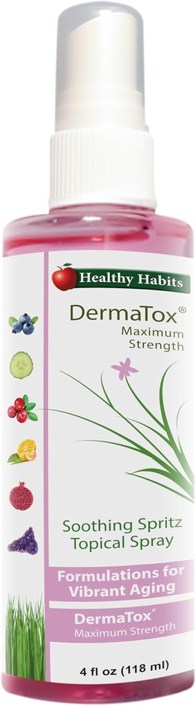 Healthy Habits DermaTox 4oz Soothing Spritz Topical Spray All Purpose Safe and Effective Topical Spray Soothing Skin Nourishment