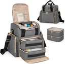 LUXJA Large Medicine Bag with 2 Removable Cases, Medicine Storage Bag with Multiple Storage Sections (Suitable for Travel or Home), Gray