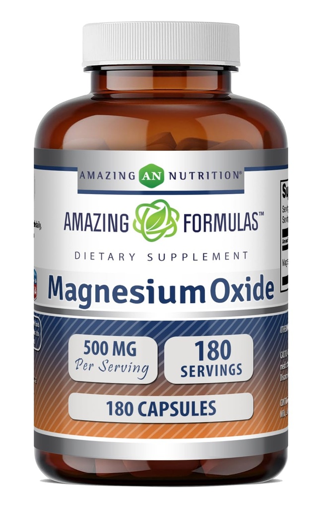 (原始内容存档于2019-03-05) (英语). Excelligence Formulaments Magnesium Oxide Supplements | 500 Mg Per Service | 180 Capsules | 非GMO | Gluten-free | | | |  USA 美国制造.