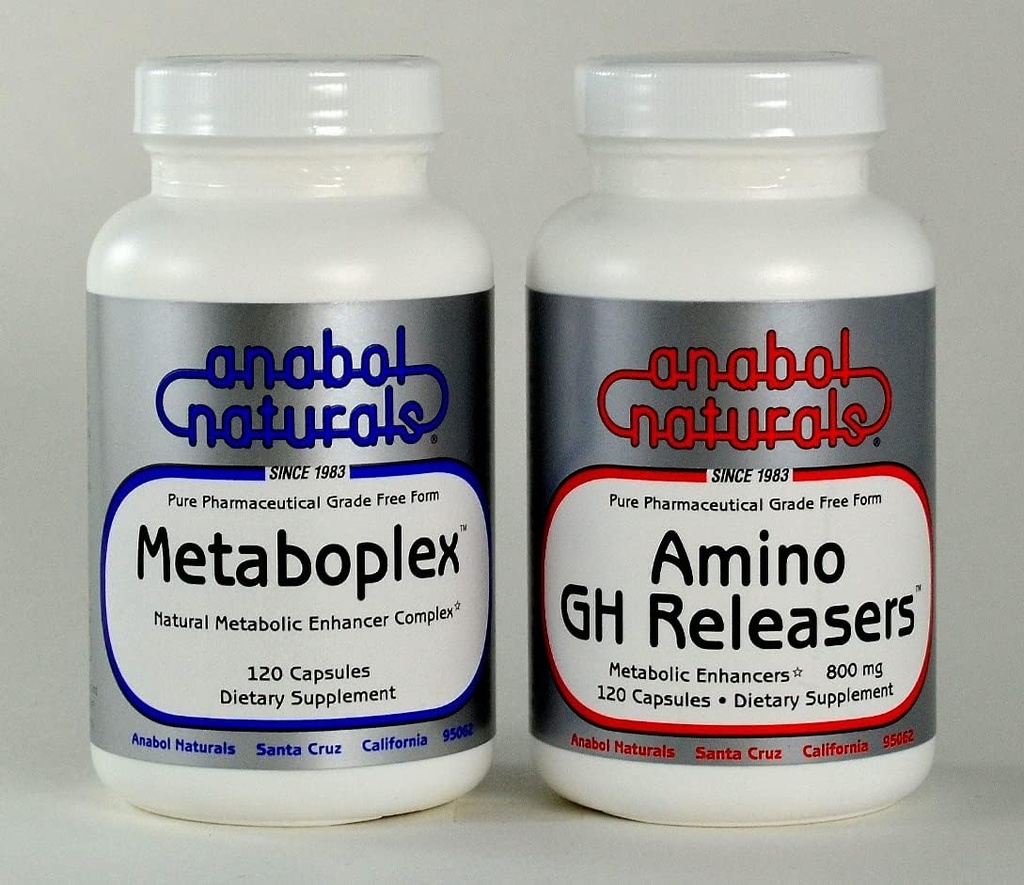 Anabol Naturals Meta GHR( 纳博尔自然公司) 堆叠:Metaboplex 120盖,600毫克和氨基GHR释放器 120盖,800毫克