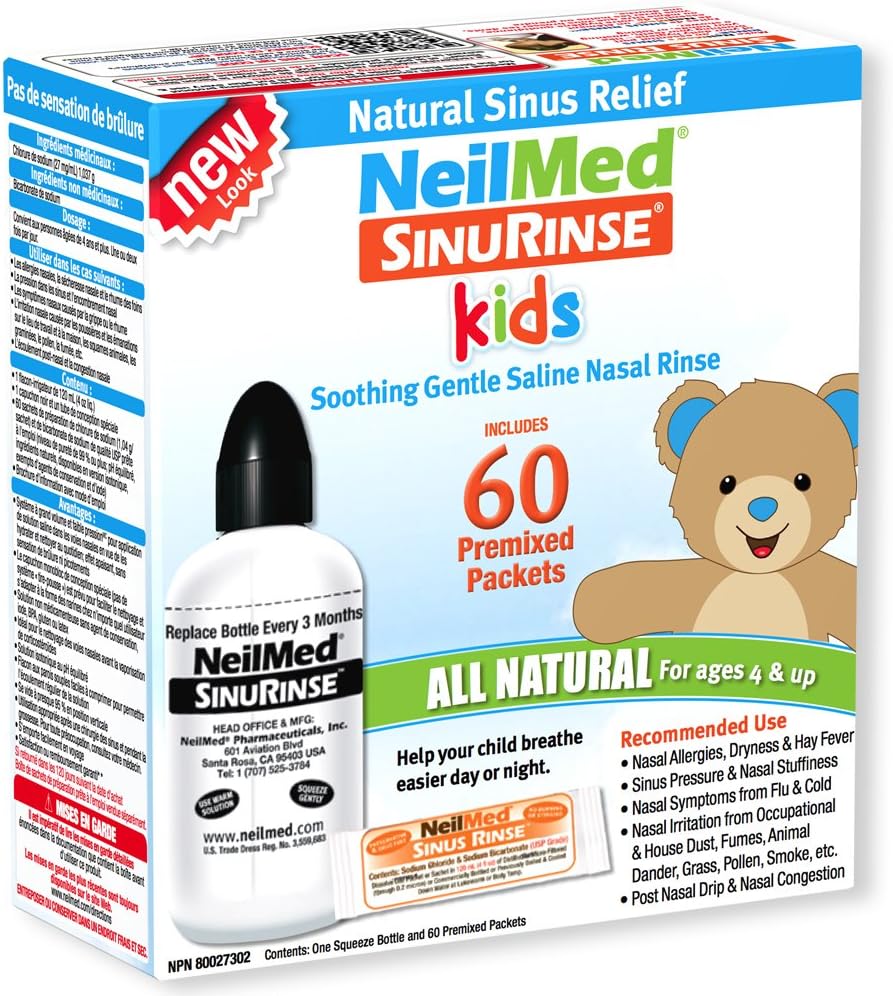 NeilMed 药品 - Sinus Rinse Kids All Natural Kit - 60 Premixed 包