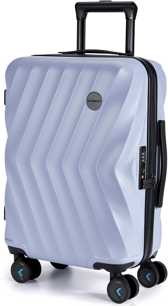 BAGSMART 搭载行李 22x14x9 航空公司批准,PC 硬侧套装箱,20 Inch 承载与Spinner 轮子,旅行行李 轻量级卷轴套装 男子女子(紫色)