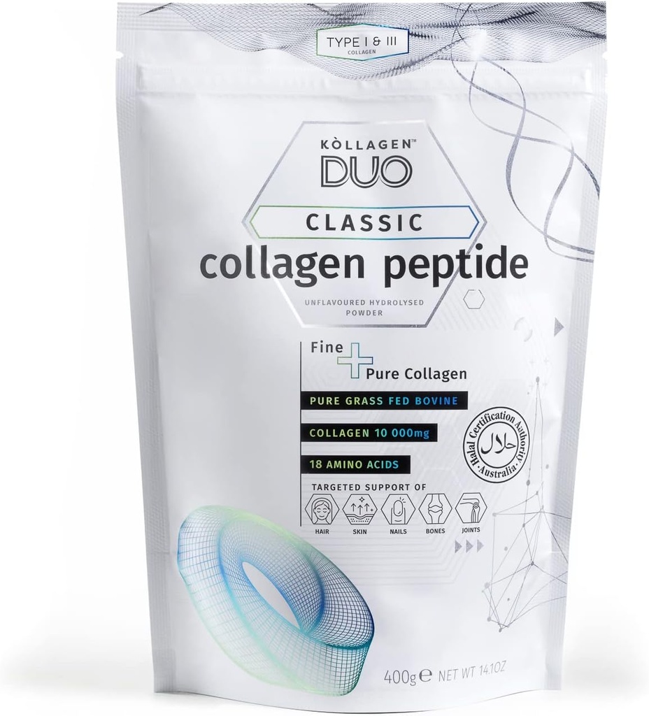 Premium Halal Collagen 蛋白粉 - 无味蛋白的来源型 I & III,配有18种氨基酸,Glycine Boost,用于皮肤毛发钉 - Collagen 补充