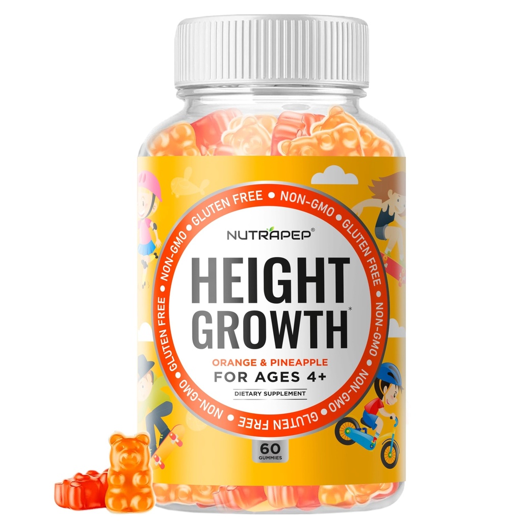青少年高成长补充剂 Gummys - 孩子们长高自然增高器 多维他命 - 含维生素Calcium D3 K2 锌 L-Arginine L-Glutanine L-Ornithine for Boys